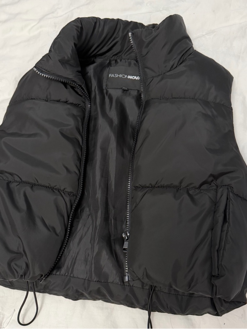 Fashion Nova Black Puffer Vest Jacket